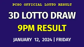 3D LOTTO RESULT 9PM DRAW January 12, 2024 PCSO SWERTRES LOTTO RESULT TODAY 3RD DRAW EVENING