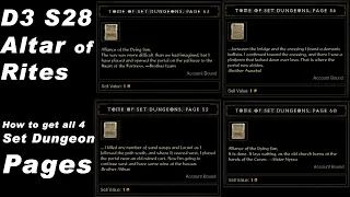 D3 S28 Where To Find The Set Dungeon Pages | Altar of Rites