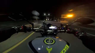 Suzuki Gsxs1000 VS Yamaha MT09  100-200 acceleration