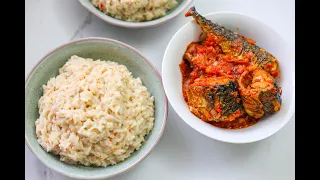 How To COOK CREAMY COCONUT RICE  & TOMATO SAUCE RECIPE (NIGER DELTA STYLE)