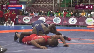 1/4 FS - 74 kg: A. MIDANA (GBS) df. N. MBOUMA NDZOR (CGO) by TF, 10-0