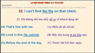 Luyện nghe TOEIC 4in1 Part 2/30 - TOEIC Listening
