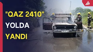 Göyçayda avtomobil yolun ortasında yanıb - APA TV
