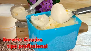 Sorvete Caseiro tipo Profissional - Rende muito, é super cremoso e pode ser feito em qualquer sabor!