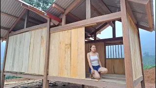 Full Video: Assembly technique wooden house wall construction - Forest life, farm free bushcraft