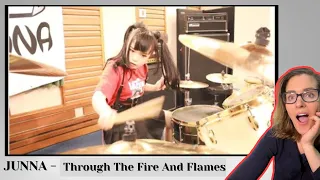 LucieV Reacts for the first time to 【 JUNNA 】 Through The Fire And Flames / DragonForce - Drum Cover
