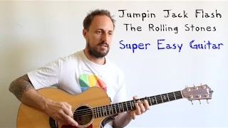 EASY GUITAR LESSON | Jumpin Jack Flash | The Rolling Stones | Super Easy Guitar