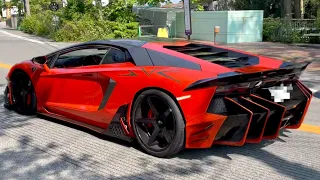 [LOUD] Lots of Lamborghini Aventador acceleration sounds.