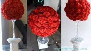 DIY Paper Rose Topiary / Topario de Rosas de Papel