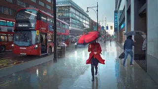 Thunderstorm Hits Oxford Street ⚡️ Heavy Rain London Walk | 4K ASMR | May 2021