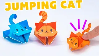 Origami Jumping Cat || origami pop it | origami fidget toy