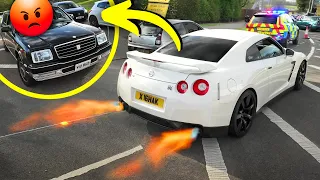 Driver gets ANGRY at Flaming GT-R Entering World's BIGGEST JDM Show!