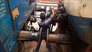 Train engine connecting with bogies | South Central Railway | Shatavahana Express | Coupling