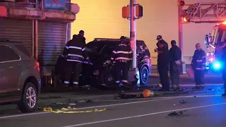 Bloomfield police cars crash during attempted traffic stop in Newark