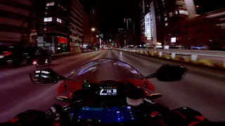 CBR600RR Tokyo Night Ride pure sound of stock exhaust CBR600RR純正マフラー 排気音 六本木～渋谷