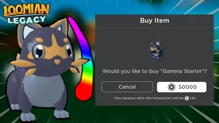 Buying Gamma Starters With 50,000 Robux In Loomian Legacy...