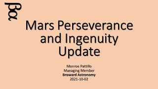 2021 10 02 Mars Perseverance and Ingenuity Update