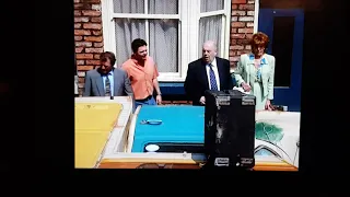 Classic Coronation street. Fred knocks over Les' campervan.
