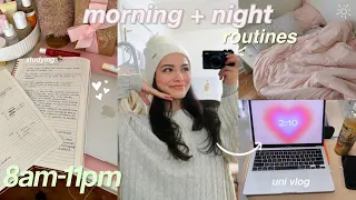 realistic day in my life as a college student 🍵📚 productive morning + night routine