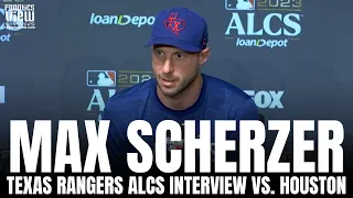 Max Scherzer talks Comeback for ALCS, Texas Rangers vs. Houston Astros ALCS & Rangers Playoff Run