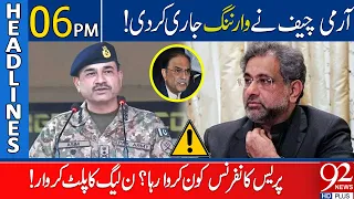 92 News Headlines 6 PM | Army Chief Gave Last Warning! | 24 October 2023