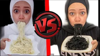 تحدي اللون الابيض VS اللون الاسود (مقالب 24 ساعة بين توتة ونسمة ) 😂 PART 1