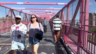Walking 🚶‍♀️ Across Williamsburg Bridge 🌉 To Williamsburg Part 1, Brooklyn. Sun ☀️ June 19, 2022.