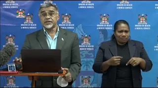 Fijian Permanent Secretary for Health Dr. James Fong holds a press conference on COVID-19