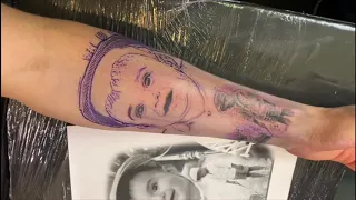 Tatuaje en proceso de José María Gimenez