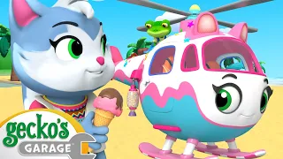 Helena Ice Cream Helicopter | Gecko's Garage | Trucks For Children | Cartoons For Kids