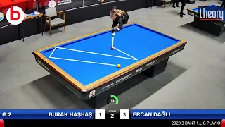 BURAK HAŞHAŞ vs ERCAN DAĞLI | 3 BANT BİLARDO 1.LİG PLAY-OFF 1.TUR 2023 ANKARA | billiards