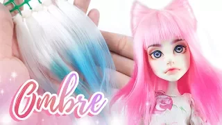 How to Make a Doll Wig | Ombre Wefts (2 WAYS!) + Kitty Ears Hairstyle Wig | Mozekyto #12