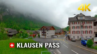 Switzerland 🇨🇭 Klausen Pass, driving from Spiringen on a moody day