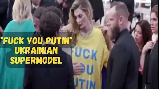 Fuck you Putin - Ukrainian model came to the Cannes Film Festival in a T-shirt