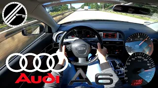 Audi A6 Avant 2.7 TDI V6 C6 4F 179 PS Top Speed Drive On German Autobahn With No Speed Limit POV