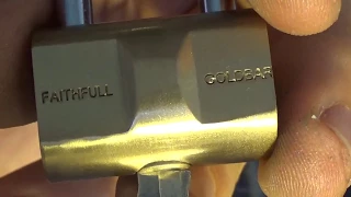 Lock:203 Faithfull Gold bar brass padlock.