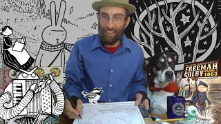 Cartoonist Marek Bennet gives a cartooning mini-lesson, reads & discusses his "Freeman Colby" series