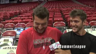 Chandler Parsons interviews Rockets teammates Josh Harrellson and Patrick Patterson