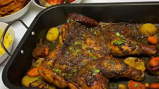 Juicy Roast Chicken, Whole Roasted Chicken in the Oven. (How to cook Roast Chicken) Spatchcock