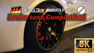 GLOWING HOT! - AMG E63S - Brake test Compilation @ German Autobahn [5k60]