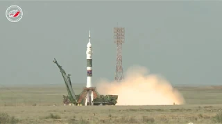 Старт ракеты-носителя «Союз-ФГ» с ТПК «Союз МС-09»