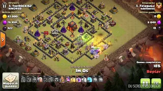 clash of clans attacco in war con bocciatori th10