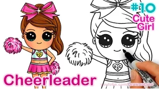 How to Draw Chibi Cheerleader step by step Cute Girl