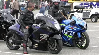 Turbo Hayabusa vs Nitro GSXR - 604 Street Legit motorbikes drag racing