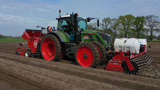 Planting potatoes 2023 | *NEW* Fendt 724 + Dewulf CP42 | Aardappels poten | Berkers Deurne