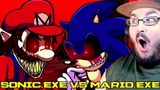 Friday Night Funkin' VS Sonic.EXE VS Mario.EXE | Nightmare of The Mushroom Kingdom: FNF MOD REACTION