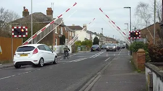 New barriers (and alarms) at St. Denys level crossing, Hampshire