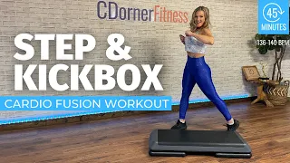 45 MINUTE CARDIO STEP AND KICKBOXING INTERVAL WORKOUT