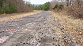 Looking at area west of west portal of Sideling Hill Tunnel on Abandoned PA Turnpike