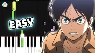 Attack on Titan OP 1 - "Guren no Yumiya" - EASY Piano Tutorial & Sheet Music
